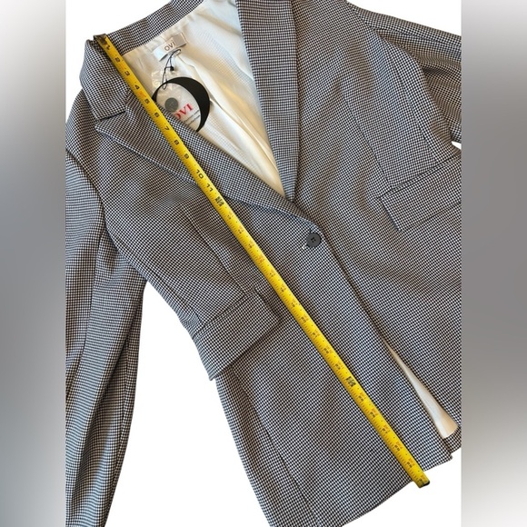 NWT OVI Black White Plaid Blazer, Size M - Picture 5 of 8